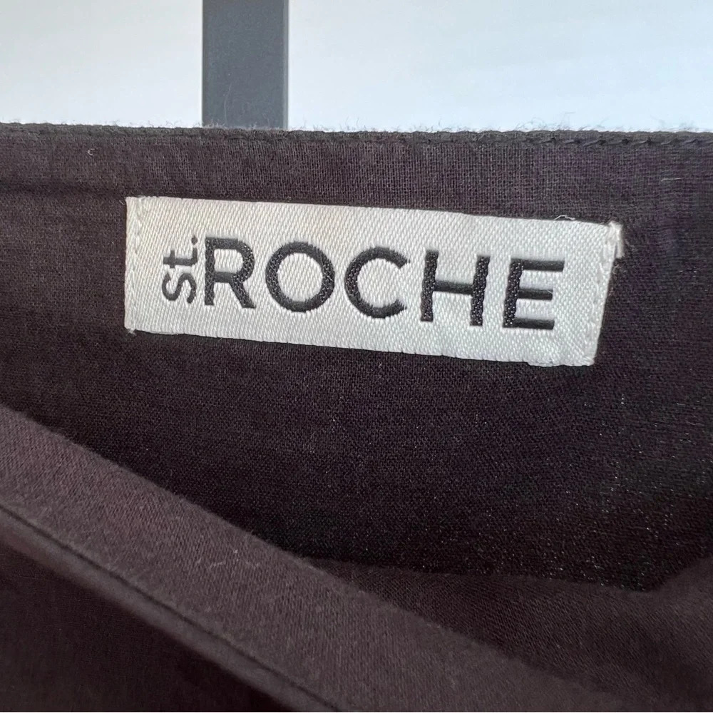 St Roche Winona Crochet Pleated Midi Skirt Black 8 NWT Organic Cotton Feminine - Picture 4 of 9